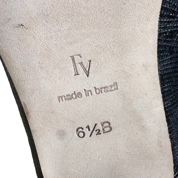 Frances Valentine NWOB Kit Block Heel Pump Dark Gray Size 6.5B Lizard Skin - Picture 8 of 8